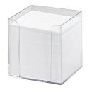 Notizzettelbox klar gefüllt 700 Bl weiß 9x9 cm