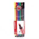 Stabilo Fasermaler Pen 68 versch. Farben 6 St/Pg