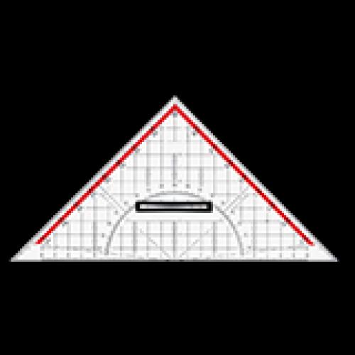Geometrie-Dreieck mit Griff; Hypotenuse 25cm 