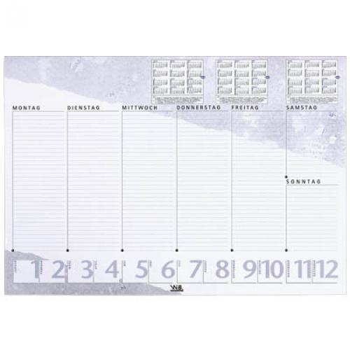 Ursus Kalender Schreibtischunterlage wei/grn 30 Blatt, 52,5 x 37,5 cm
