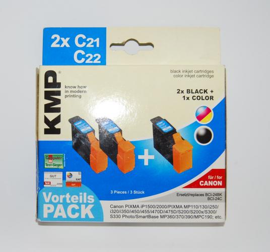 Canon Patrone KMP kompatibel Sparpack BCI-24BK/C 2x Black 1x Color