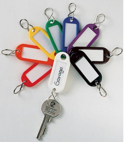 Schlüsselanhänger  Kunststoff mit S-Haken 100 St. farbsortiert
