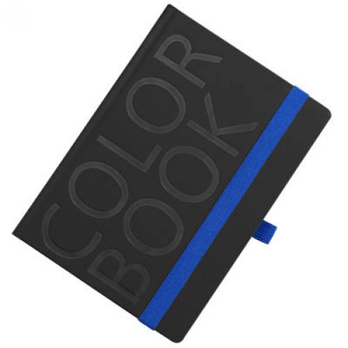 Notizbuch Color-Book A5 kariert, fester Einband mit Gummiband blau