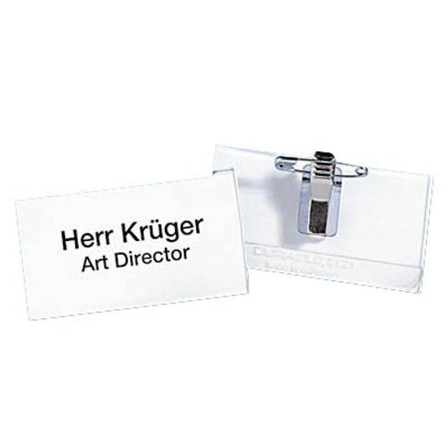 Durable Namensschilder transparent mit Kombiklemme 7,5x4 cm 25 St/Pg Durable Namensschilder transparent mit Kombiklemme 7,5x4 cm 25 St/Pg