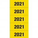 Jahreszahlenschild 2021 gelb sk 20 Blatt mit je 5 St.